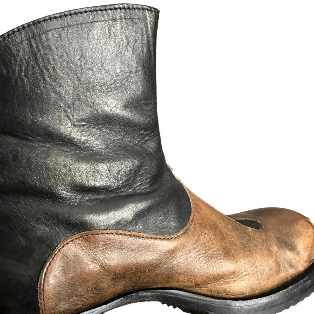 Cydwoq Two Tone Leather Era Ankle Boots 37 Handmade Artisan